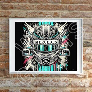 F1 MERCEDES Helmet 20x16 Poster